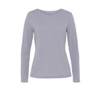 Langarmshirt VIVANCE "mit modischem Ajour-Muster", Damen, Gr. 44/46, blau (hellblau), Feinstrick, Obermaterial: 60% Baumwolle, 40% Polyester, Basic schmal normal, Rundhals, abgesteppt, Shirts, aus wei