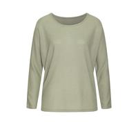 Langarmshirt VIVANCE "aus weichem Strukturstrick", Damen, Gr. 44/46, grün (khaki), Strick, Obermaterial: 70% Polyester (REPREVE), 30% Viskose, unifarben, Basic, bequem, Rundhals, Shirts, aus bügelfrei