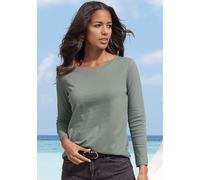 Langarmshirt VIVANCE Gr. 36/38, grün (mint, taupe) Damen Shirts (44041128-36) mint, taupe