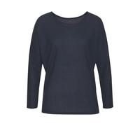 Langarmshirt VIVANCE "aus weichem Strukturstrick", Damen, Gr. 32/34, blau (navy), Strick, Obermaterial: 70% Polyester (REPREVE), 30% Viskose, unifarben, Basic, bequem, Rundhals, Shirts Langarmshirt, a