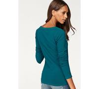 Langarmshirt VIVANCE Gr. 44/46, grün (petrol, schwarz) Damen Shirts (128252-44) petrol, schwarz