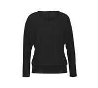 Langarmshirt VIVANCE "mit breitem Bund", Damen, Gr. 36/38, schwarz, Feinstrick, Obermaterial: 55% Polyester (REPREVE), 43% Viskose, 2% Elasthan, meliert, casual, bequem normal, Rundhals, Langarm, Shir