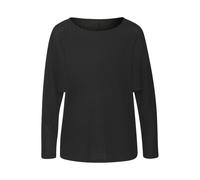 Langarmshirt VIVANCE "in modischer Struktur-Optik", Damen, Gr. 40/42, schwarz, Strick, Obermaterial: 55% Polyester (REPREVE), 42% Viskose, 3% Elasthan, Strukturmuster, figurumspielend, Rundhals, Shirt