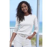 Langarmshirt VIVANCE "aus weichem Rippen-Jersey" Gr. 44/46, schwarz-weiß (schwarz, weiß) Damen Shirts (46127245-44) schwarz, weiß