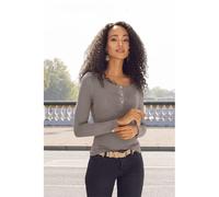 VIVANCE Langarmshirt Damen taupe Gr.32/34