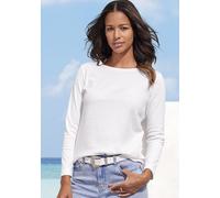 Langarmshirt VIVANCE Gr. 36/38, schwarz-weiß (weiß, black) Damen Shirts (62747714-36) weiß, black