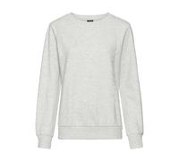 Longsweatshirt VIVANCE, Damen, Gr. 36/38, grau (grau meliert), Sweatware, Obermaterial: 80% Baumwolle, 20% Polyester, meliert, bestickt, casual, bequem hüftlang, Rundhals, Sweatshirts, mit Loungewear 