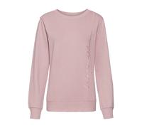 Longsweatshirt VIVANCE, Damen, Gr. 36/38, rosa, Sweatware, Obermaterial: 60% Baumwolle, 40% Polyester, unifarben, bestickt, casual, bequem hüftlang, Rundhals, Langarm Rippbündchen, Sweatshirts, mit Lo