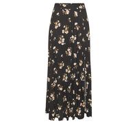 Maxirock VIVANCE, Damen, Gr. 38, schwarz, koralle bedruckt, Jersey, Obermaterial: 100% Viskose, bedruckt, lang, Röcke Maxirock, aus Viskosejersey, langer Sommerrock mit Alloverdruck und Schlitz (50762