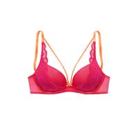 Push-up-BH VIVANCE, Damen, Gr. 85, Cup B, pink, Spitze, Obermaterial: 73% Polyamid, 17% Polyester, 10% Elasthan, BHs Push-up-BH, mit Bügel mit dekorativen, elastischen Zierbändern, sexy Dessous (43902