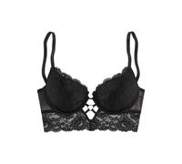 Push-up-BH VIVANCE "Francesca", Damen, Gr. 75, Cup A, schwarz, Spitze, Obermaterial: 88% Polyamid, 12% Elasthan, figurbetont, BHs Push-up-BH, in Bustier-Form, sexy Dessous (51164249-75) schwarz