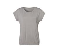 Rundhalsshirt VIVANCE "mit dezentem Glitzerdruck", Damen, Gr. 44/46, grau, Single Jersey, Obermaterial: 62% Polyester, 33% Viskose, 5% Elasthan, bedruckt, bequem, Rundhals, Shirts Rundhalsshirt, aus e