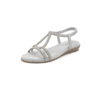 Sandale VIVANCE "Sandalette, Sommerschuh", Damen, Gr. 39, silber (silberfarben), Obermaterial: 100% Lederimitat. Decksohle: 100% Lederimitat. Futter: 100% Lederimitat. Laufsohle: 100% Synthetik, Glitz