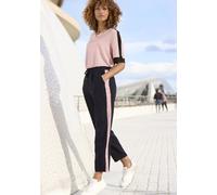 Schlupfhose VIVANCE, Damen, Gr. 46, N-Gr, lila (schwarz, mauve), Jersey, Obermaterial: 95% Polyester, 5% Elasthan, unifarben mit Farbeinsatz, figurumspielend knöchellang, Hosen, mit sportlichen Kontra