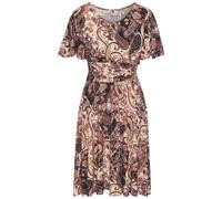 VIVANCE Sommerkleid Damen rosé-bordeaux-schwarz bedruckt Gr.46