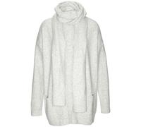 Strickjacke VIVANCE, Damen, Gr. 44/46, hellgrau meliert, Strick, Obermaterial: 53% Polyester, 37% Polyacryl, 10% Polyamid, meliert, figurumspielend Po-bedeckend, ohne Ausschnitt, Strickjacken, aus kus