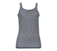 Stricktop VIVANCE "mit Streifenstruktur", Damen, Gr. 44/46, rauchblau, creme, Feinstrick, Obermaterial: 54% Polyester (REPREVE), 35% Baumwolle, 11% Viskose, gestreift, normal normal, Rundhals, Tops, a
