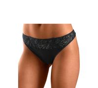 String VIVANCE, Damen, Gr. 36/38, schwarz, Jersey, Obermaterial: 95% Baumwolle, 5% Elasthan. Spitze: 90% Polyamid, 10% Elasthan, unifarben, körpernah, Unterhosen String, aus elastischer Baumwoll-Quali