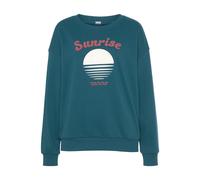 Sweater VIVANCE, Damen, Gr. 48/50, blau (petrol), Sweatware, Obermaterial: 60% Baumwolle, 40% Polyester, bedruckt, unifarben, lässig geschnitten normal, Rundhals, Bündchen, Sweatshirts Sweater, mit sc