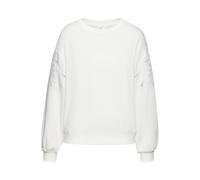 Sweatshirt VIVANCE, Damen, Gr. 32/34, weiß, Sweatware, Obermaterial: 60% Baumwolle, 40% Polyester, unifarben, modisch, figurumspielend hüftlang, Rundhals, Langarm Rippbündchen, Sweatshirts, mit Lochst