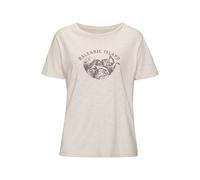 T-Shirt VIVANCE "mit schimmerndem Frontprint", Damen, Gr. 36/38, beige, Jersey, Obermaterial: 100% Baumwolle, bedruckt, modisch, bequem normal, Rundhals, Kurzarm, Shirts, aus weicher Baumwoll-Qualität