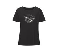 T-Shirt VIVANCE "mit schimmerndem Frontprint", Damen, Gr. 36/38, schwarz, Jersey, Obermaterial: 100% Baumwolle, bedruckt, bequem normal, Rundhals, Shirts T-Shirt, aus weicher Baumwoll-Qualität (413961