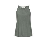 Trägertop VIVANCE, Damen, Gr. 36/38, grün (khaki), Single Jersey, Obermaterial: 100% Viskose. Spitze: 100% Baumwolle, unifarben, figurumspielend hüftlang, amerikanischer Ausschnitt, Tops Trägertop, mi