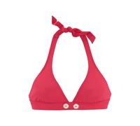 Triangel-Bikini VIVANCE, Damen, Gr. 40, Cup A/B, rot (knallrot), Polyamid, unifarben, Bikini-Sets Triangel-Bikini, mit goldfarbenen Zierknöpfen (25641861-40) knallrot