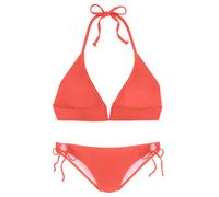 Triangel-Bikini VIVANCE, Damen, Gr. 34, Cup C/D, orange (koralle), Recycling-Polyamid, unifarben, Bikini-Sets Triangel-Bikini, mit trendigem V-Ausschnitt (87566804-34) koralle