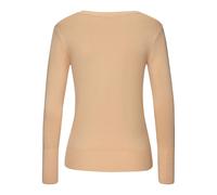 V-Ausschnitt-Pullover VIVANCE, Damen, Gr. 44/46, orange (pfirsich), Feinstrick, Obermaterial: 83% Viskose, 15% Polyamid, 2% Elasthan, unifarben, casual, figurbetont hüftlang, tiefer V-Ausschnitt, Lang