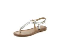 Zehentrenner VIVANCE, Damen, Gr. 42, silber (silberfarben), Obermaterial: 100% Ziegenleder. Futter: 100% Lederimitat. Decksohle: 100% Lederimitat. Laufsohle: 100% Synthetik, unifarben, Flechtoptik, mo