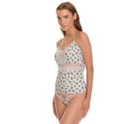 Vive Maria Sugar Boudoir Damen Wäscheset: Top mit Slip hellgrau Allover, Größe:XL