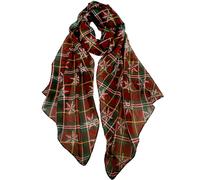 VIVIAN & VINCENT als Geschenk verpackte, weiche, leichte, durchsichtige Herbst-/Winter-Weihnachtsdecke für Frauen, gemütlich für Mädchen und Teenager, Burgunderrot und grün karierte Schneeflocke