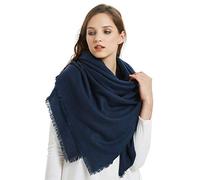 VIVIAN & VINCENT Damen weich classic luxurious decke fest farbe quadrat-schal-verpackung einheitsgröße Marine blau