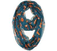 Vivian & Vincent Damen weiches licht cartoon fox sheer unendlichkeit schal 01 SteelBlau One Size