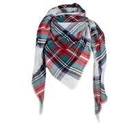 VIVIAN & VINCENT Für Damen Herbst Winter Schal Klassische Quaste Plaid Tartan Schal Warm Weich Große Decke Wrap Schal Schals, Christmas Red Green Black C49, Einheitsgröße