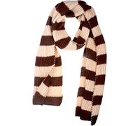 VIVIAN & VINCENT Gestreifter Schal für Herbst und Winter, ultraweich, gestrickt, für Damen, Herren, Jungen, Mädchen, Braun und Rosa, Einheitsgröße