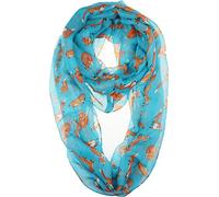 Vivian & Vincent Weicher leichter Cartoon-Fuchs-Schal mit unendlichem, blau, Einheitsgröße