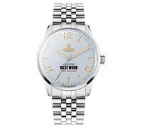 Vivienne Westwood Herren Keine Armbanduhr, 38.00mm GehäusegröÃŸe mit blau analog Zifferblatt und Silber Metallarmband Armband VV276LBLSL