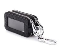 VIVIIHOO Schlüsseletui Schlüsseltasche Auto aus Echtleder mit RFID-Schutz |Schlüssel Etui mit Doppeltem Reißverschluss,Karabiner&Transparentem AutoschlüsselFenster|Klein & Praktisch für Herren & Damen