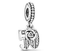 VIVILE Herz Charms 925 Sterling Silber,50. hochzeitstag Bead Charm für damen,Family,Blume,Glühwürmchen,Moments ME Anhänger für Armbänder,Dupes,Geschenk für Geburtstag,Jubiläum,Mode Schmuck