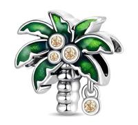 VIVILE Kokosbaum Charms 925 Sterling Silber,Ozean Blau Seesternen Bead Charm für damen,Blume,Glühwürmchen,Moments ME Anhänger für Armbänder,Dupes,Geschenk für Geburtstag,Jubiläum