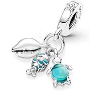 VIVILE Muscheln Schildkröte Fisch Charms 925 Sterling Silber,Ozean Blau Seesternen Bead Charm für damen,Blume,Glühwürmchen,Moments ME Anhänger für Armbänder,Dupes,Geschenk für Geburtstag,Jubiläum