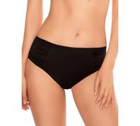 VIVISENCE 3002 Bikinislips Dame Bademode Musterlos Gerafft Hoher Bund Setteil EU, Schwarz,42