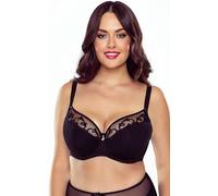 VIVISENCE Schalen BH Mit Bügel Damen Halbversteift BH Große Größen Klassische BH Große Brüste Starker Halt 1020, Schwarz,75G