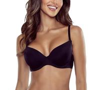 VIVISENCE BH Damen Mit Bügel Push Up BH Große Brüste Starker Halt Thermisch Geformte Schalen Klassisch Musterlos 1068, Schwarz,65J