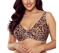VIVISENCE Bikini Oberteil Damen Bügel Schleife Formend Stützfunktion 3203, Panther,80E