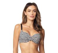 VIVISENCE Bikini Push-Up BH Dame Bademode Geblümt Regulierbar Klassisch EU 3222, Schwarz,70D