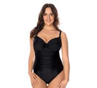 VIVISENCE Dame Badeanzug Bademode Musterlos Regulierbar Träger EU 3108, Schwarz,85D