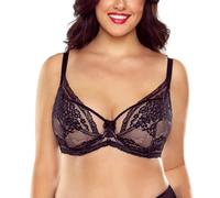 VIVISENCE Dame Soft BH Spitze Netz Träger Schalen Schleife Dessous 1061, Schwarz,70E